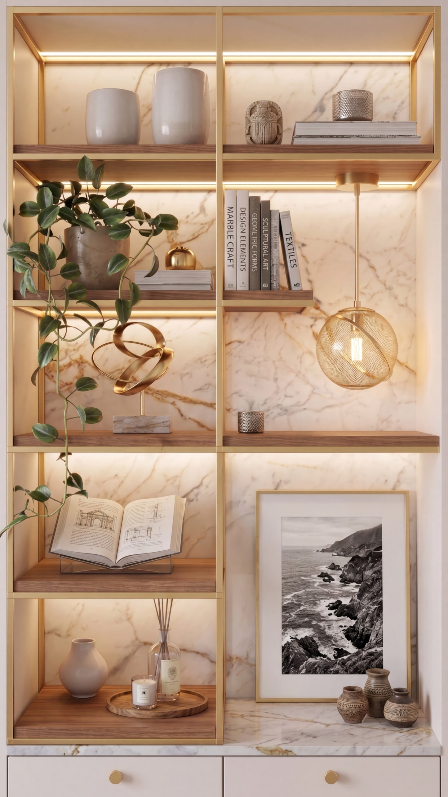 Gilded Niche vertical fabric backdrop for content creators and social media