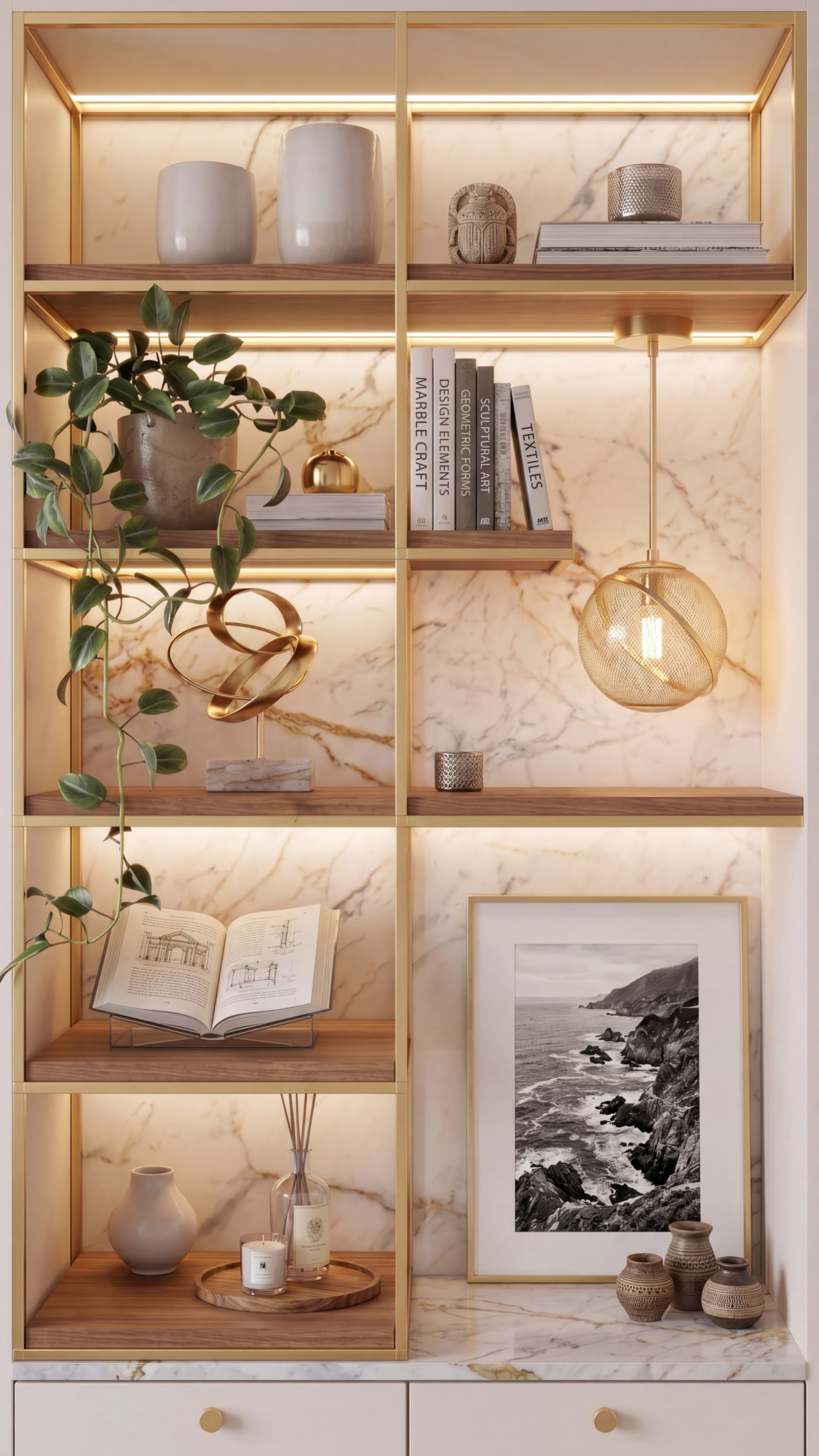 Gilded Niche vertical fabric backdrop for content creators and social media