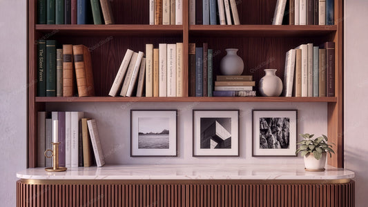 Library Loft horizontal fabric backdrop for professional video calls