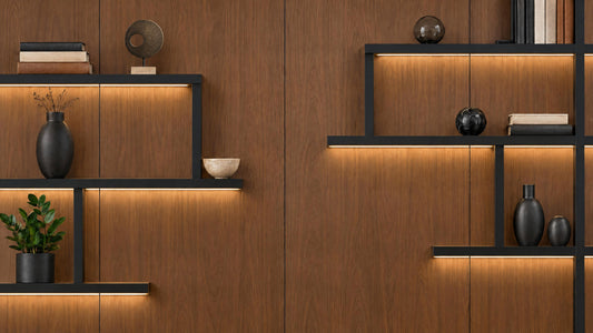 Walnut Executive fabric video call backdrop